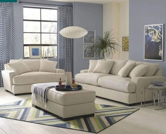 Beech Wood Living Room Set with Koya Linen Fabric - KYN-080 or Silva Velvet