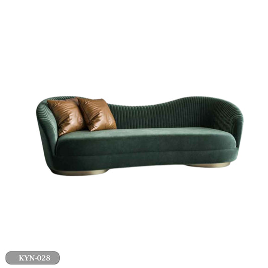 Beech wood sofa with linen or velvet fabric - KYN-028