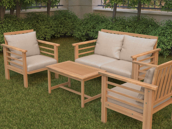 طقم انترية يكفي 4 افراد خشب زان احمر - OBG-017