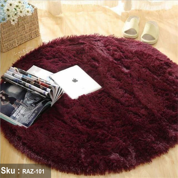 Beriana Round fur rug with non-slip leather lining - 150 * 150