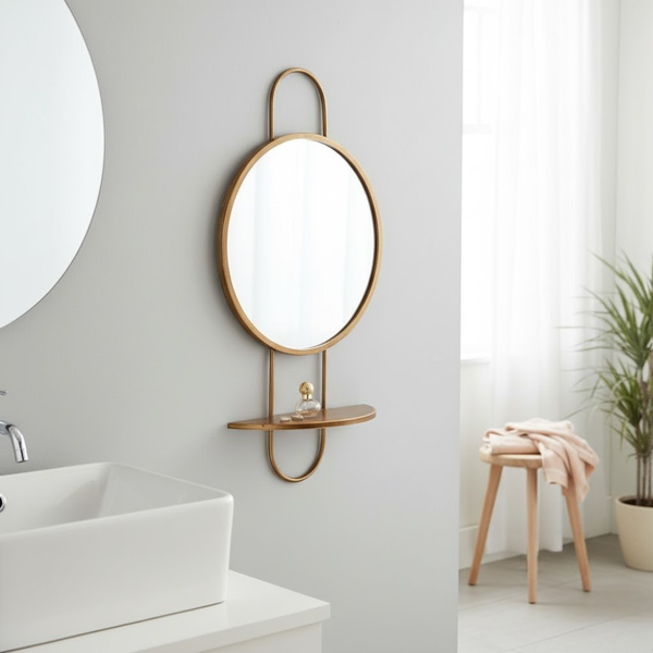 Modern Metal Wall Mirror MSC-520 – Elegant Design of Electrostatic Painted Stainless Steel Iron