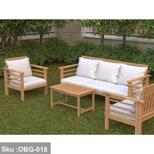 Living room set for 5 people, red beech wood - OBG-018