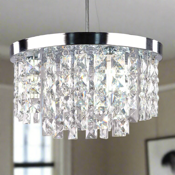 Chandelier stainless and crystal 35x25cm - NGF-009