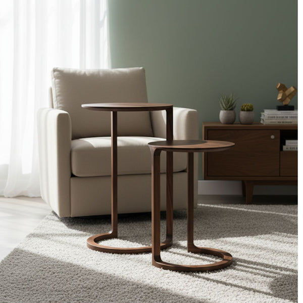 Side wooden counter table with oyster paint – Model CHW-064