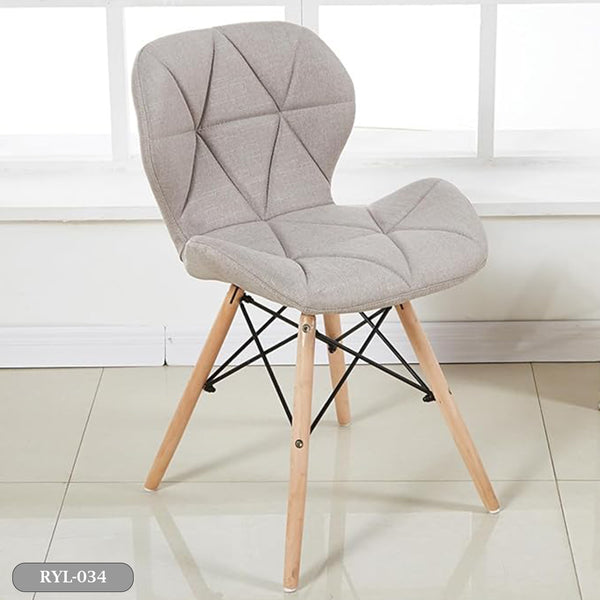 Modern upholstered leather chair with beech wood legs - RYL-034