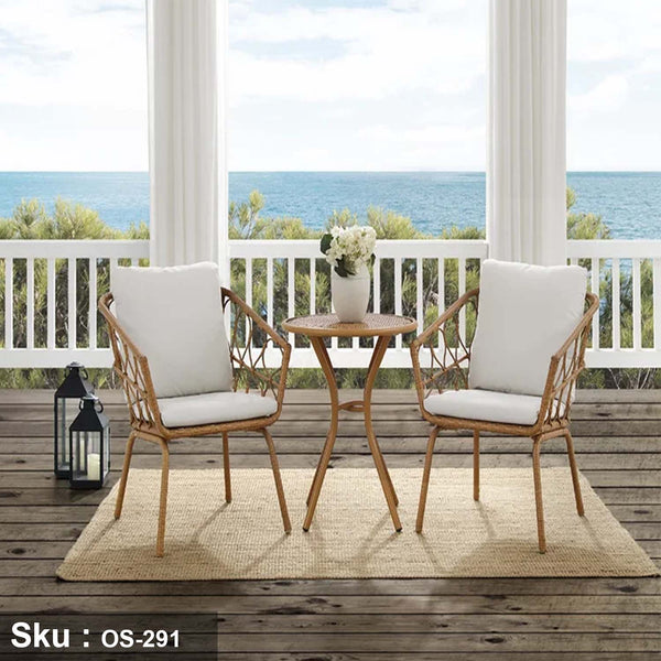 Set of 2 chairs and a table made of rattan - OS-291