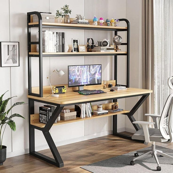 Metal desk with high-quality MDF wood upper cabinet MSC-526 – integrated modern design provides organized workspace