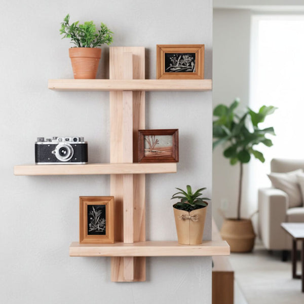 Natural Pine Wood Wall Shelf – Model CHW-110 from Oscar Furniture