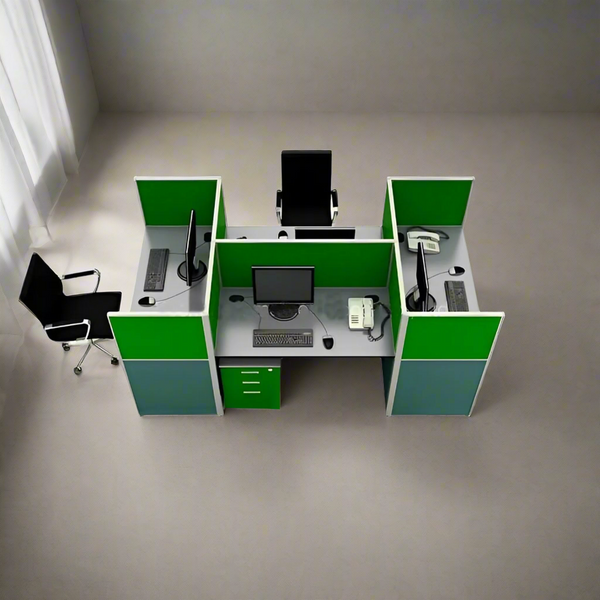 Quad workstation  made of Spanish MDF wood - CEM-008