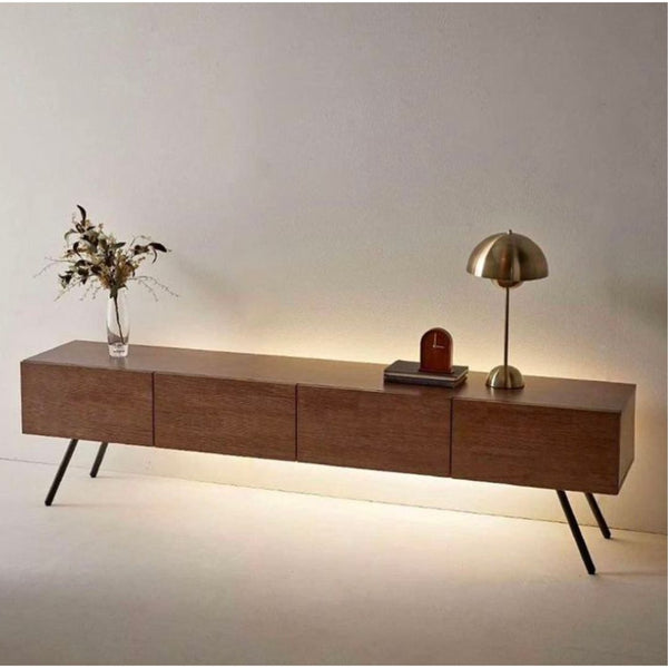 Wooden TV Unit with Natural Arrow Veneer Counter – Model CHW-164 from Oscar Furniture