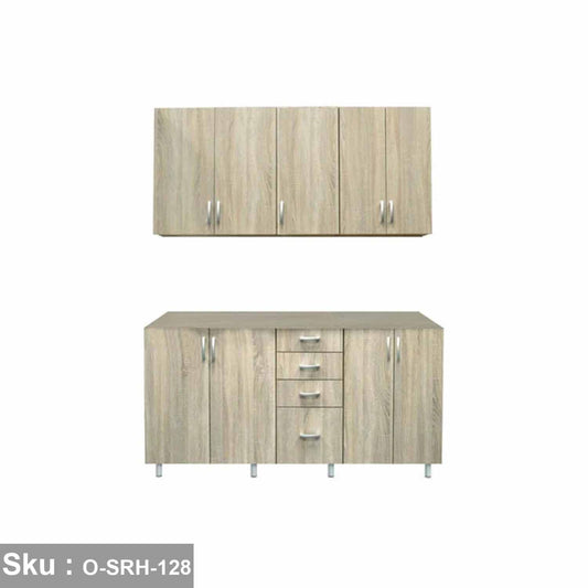 مطبخ مكون من قطعتين خشب MDF عالي الجودة – تصميم عصري واسع