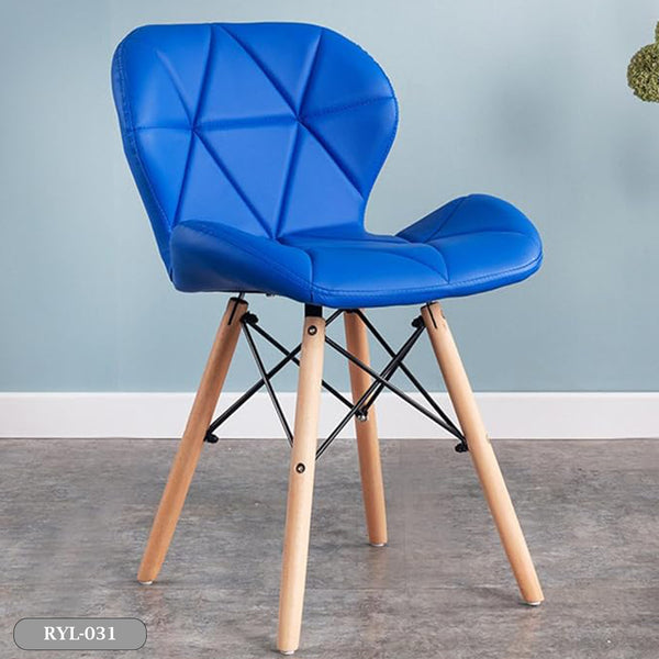 Modern upholstered leather chair with beech wood legs - RYL-031