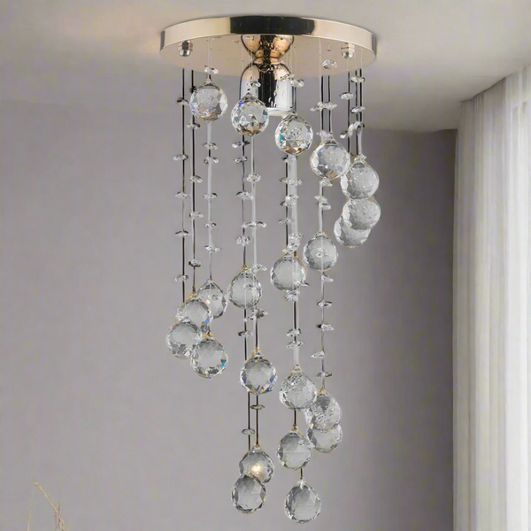 Chandelier stainless and crystal 45x25cm - NGF-003