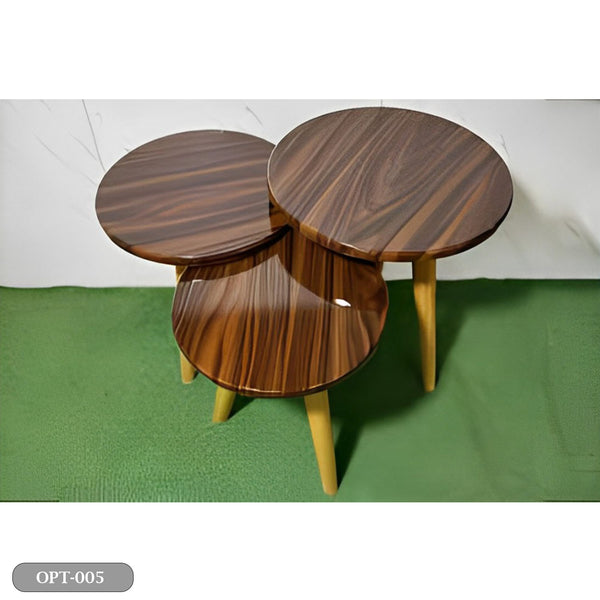 A set of 3 pieces of circular, pressed PVC wood - OPT-005