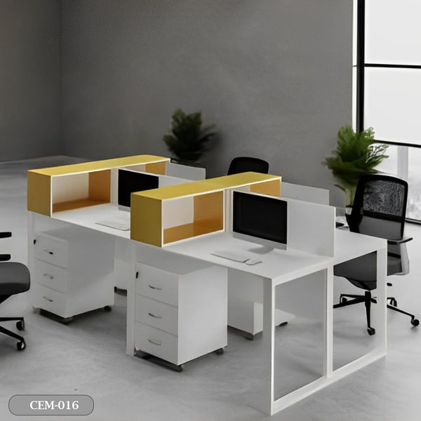 Quad workstation  made of Spanish MDF wood - CEM-016