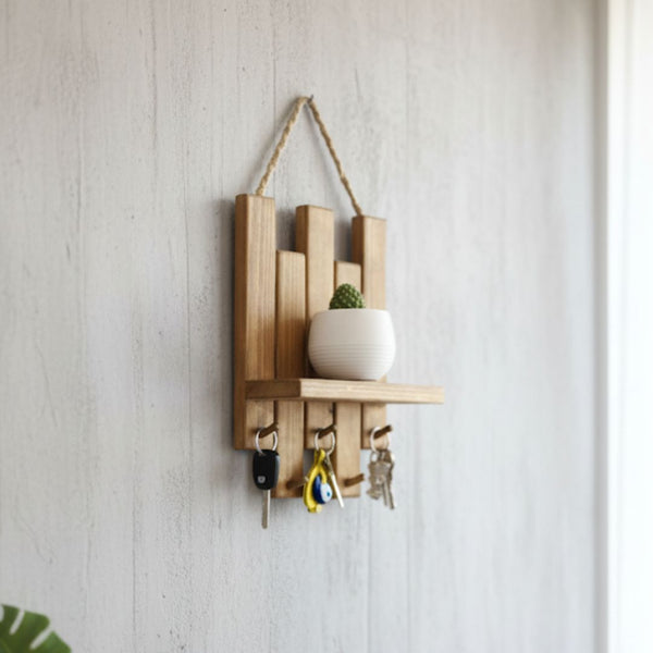 Natural Pine Wood Wall Shelf – Model CHW-128 from Oscar Furniture