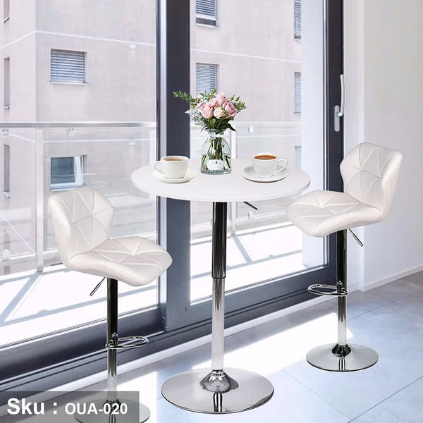 Stainless Bar Set 2 Chairs and Table - OUA-020