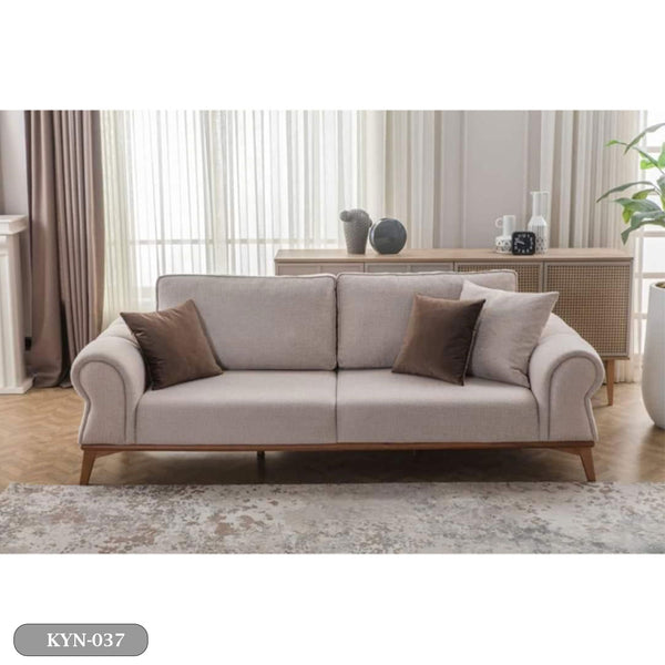 Beech wood sofa with linen or velvet fabric - KYN-037