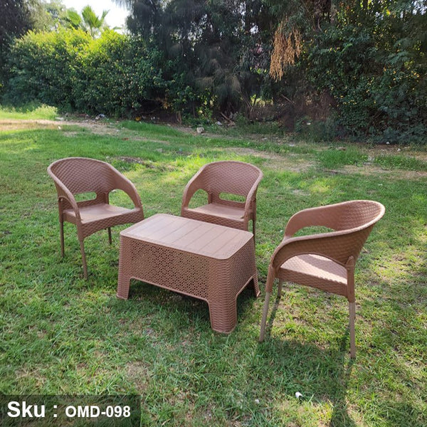 Set of 3 chairs and plastic table - OMD-098