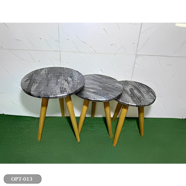 A set of 3 pieces of circular, pressed PVC wood - OPT-013