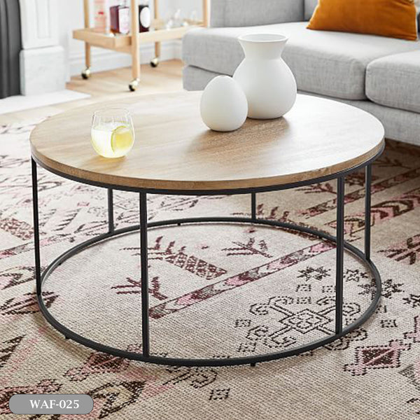 Wooden MDF and metal coffee table - WAF-025