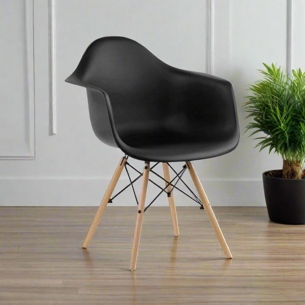 Modern armchair with beech wood legs - RYL-060