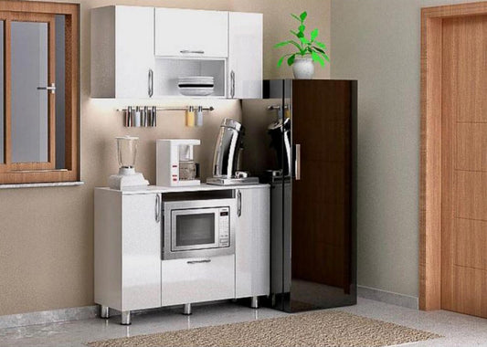 مطبخ مكون من قطعتين خشب كونتر على MDF عالي الجودة – تصميم عصري أنيق مع 3 أرفف هدية