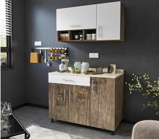 مطبخ مكون من قطعتين خشب كونتر على MDF عالي الجودة – تصميم عصري عملي