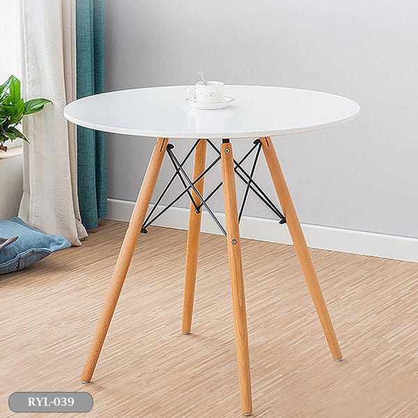 MDF tablet table with beech wood legs and iron chassis 80x70cm - RYL-039