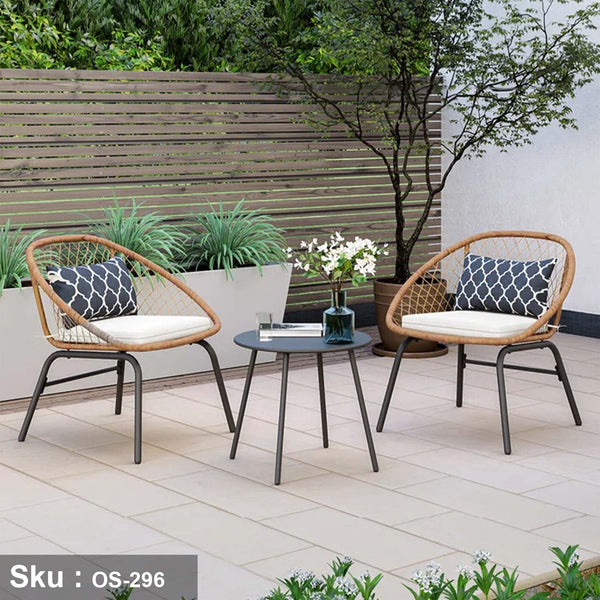 Set of 2 chairs and a table made of rattan - OS-296