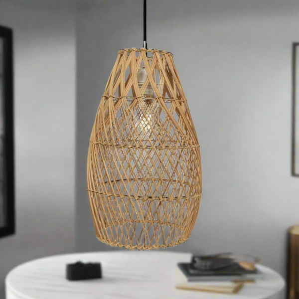 Natural Bamboo Chandelier 30x40cm - HOB-032