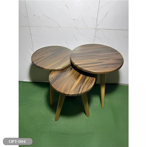 A set of 3 pieces of circular, pressed PVC wood - OPT-004