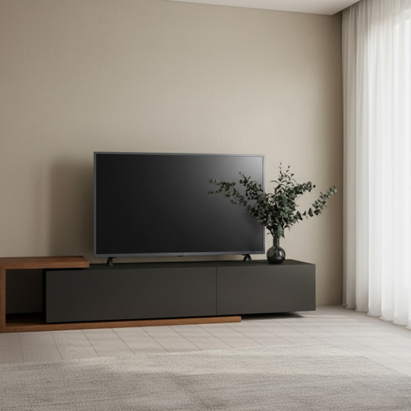 Modern TV Table KBA-019 made of MDF wood – Elegant design measuring 180 cm with 3 practical storage drawers