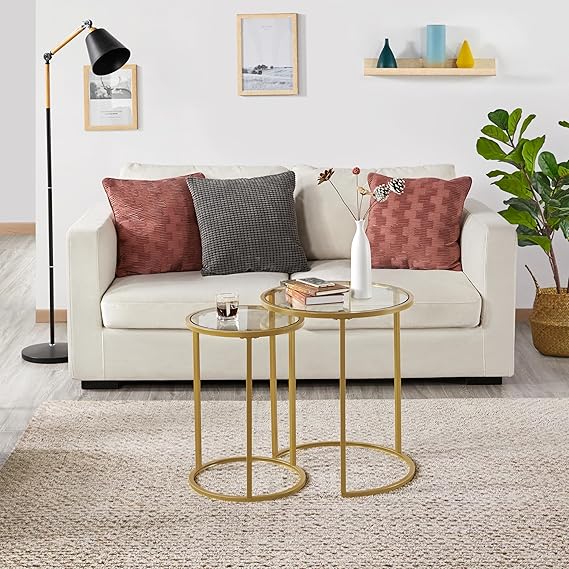 ترابيزة قهوة استيل مطلي – سطح زجاج شفاف 6 مم – تصميم عصري أنيق – موديل ZSL-046