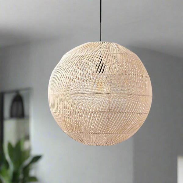 Natural Bamboo Chandelier 40x40cm - HOB-025