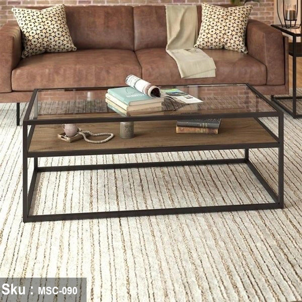 Erica coffee table, 100 * 50, MDF wood and glass