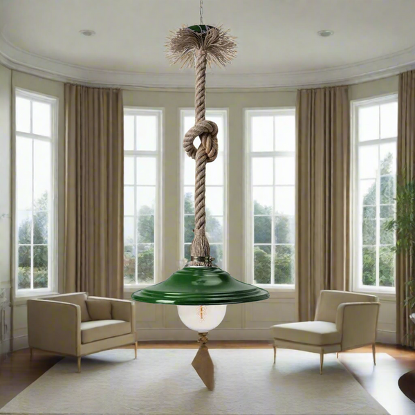 Rope and metal chandelier for interior decoration - ELF-124