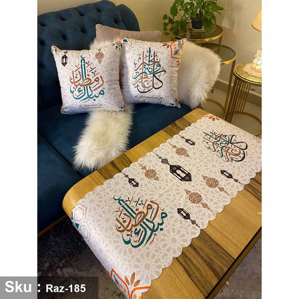 Set of 2 Cushion Covers and Velvet Bedspread - RAZ-185