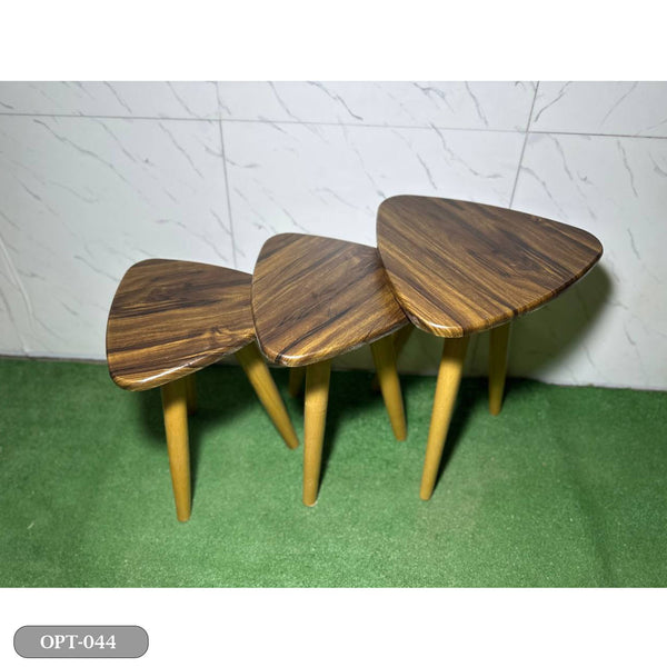 3-piece set of pressed PVC wood triangle tables - OPT-044