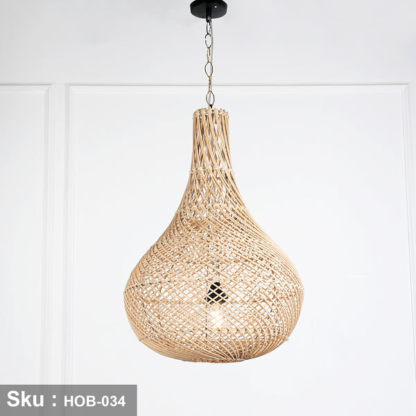 Natural Bamboo Chandelier 40x50cm - HOB-034