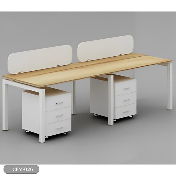 Spanish MDF double wood workstation - CEM-026