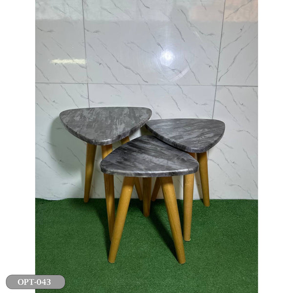 3-piece set of pressed PVC wood triangle tables - OPT-043