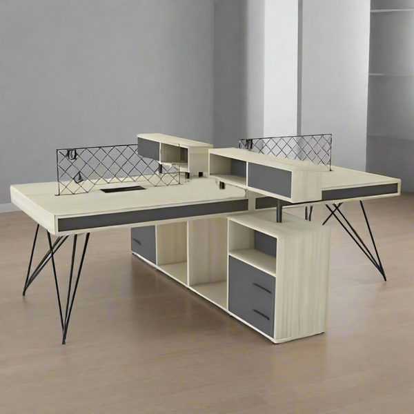 Quad workstation  made of Spanish MDF wood - CEM-013