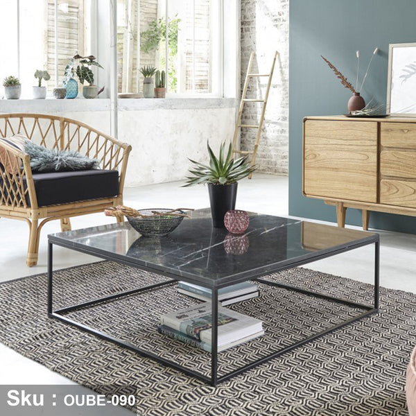 Wooden coffee table with marble PVC layer - OUBE-090