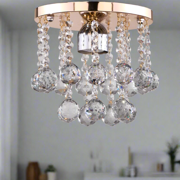 Chandelier stainless and crystal 45x25cm - NGF-004