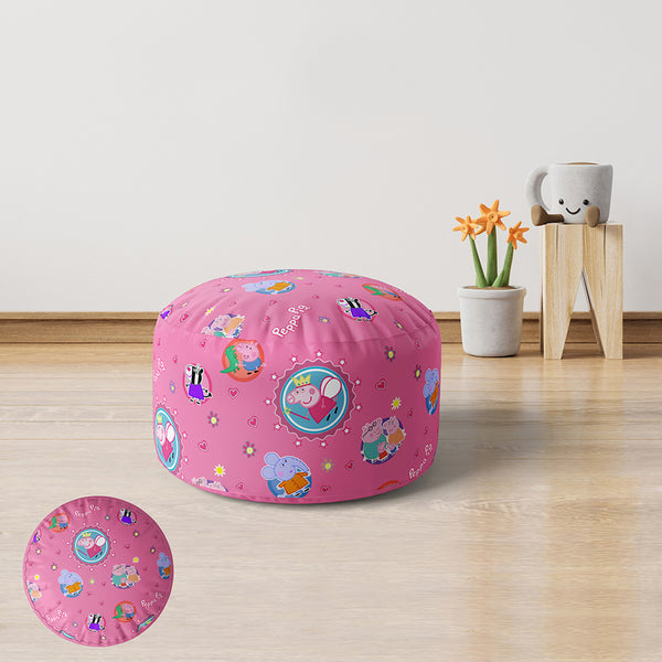 Velvet and linen children's pouf -PRV-245