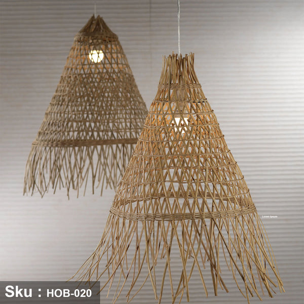 Natural Bamboo Chandelier 30x30cm - HOB-020