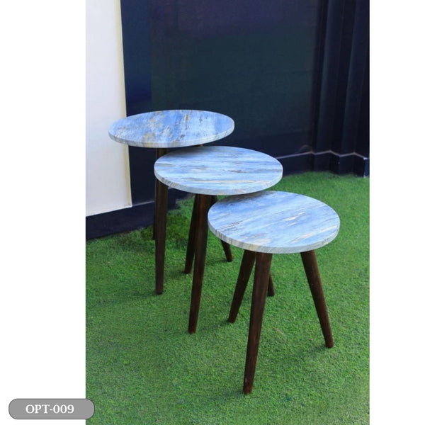 A set of 3 pieces of circular, pressed PVC wood - OPT-009