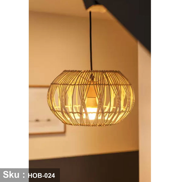 Natural Bamboo Chandelier 40x30cm - HOB-024