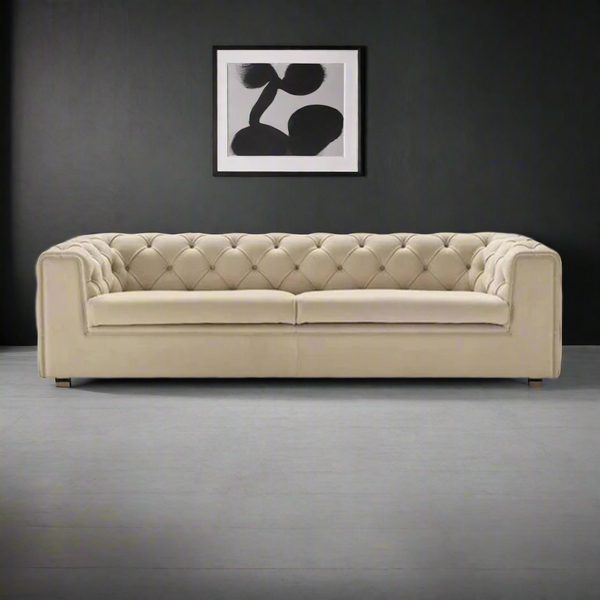 Beech wood sofa with linen or velvet fabric - KYN-063